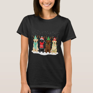 Camiseta Perro Labrador Retriever Negro Navidad Equipo Fami