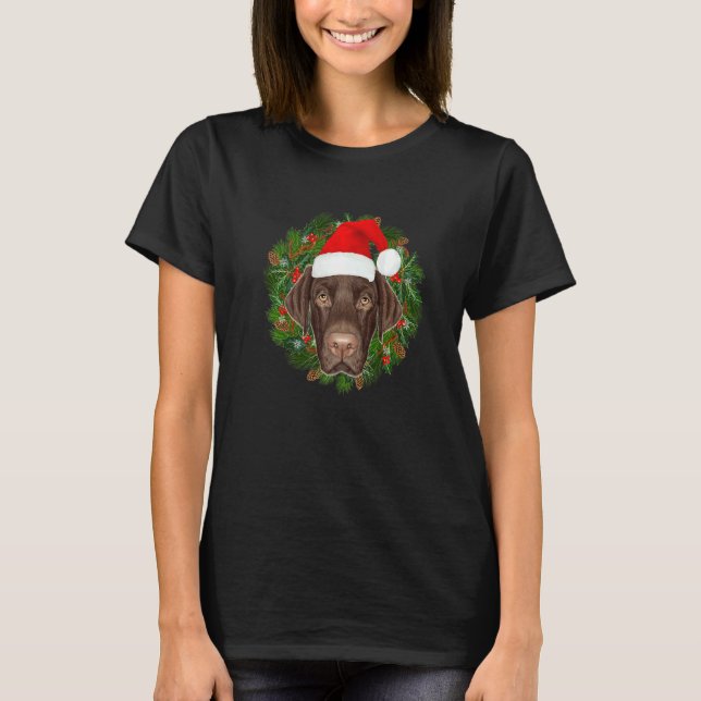 Camiseta Perro Labrador Retriever Santa Feliz Navidad Perro (Anverso)