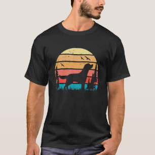 Camiseta Perro Labrador Retriever Silueta Retro Lindo