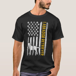 Camiseta Perro Labrador Retriever Vintage Usa Bandera Ameri