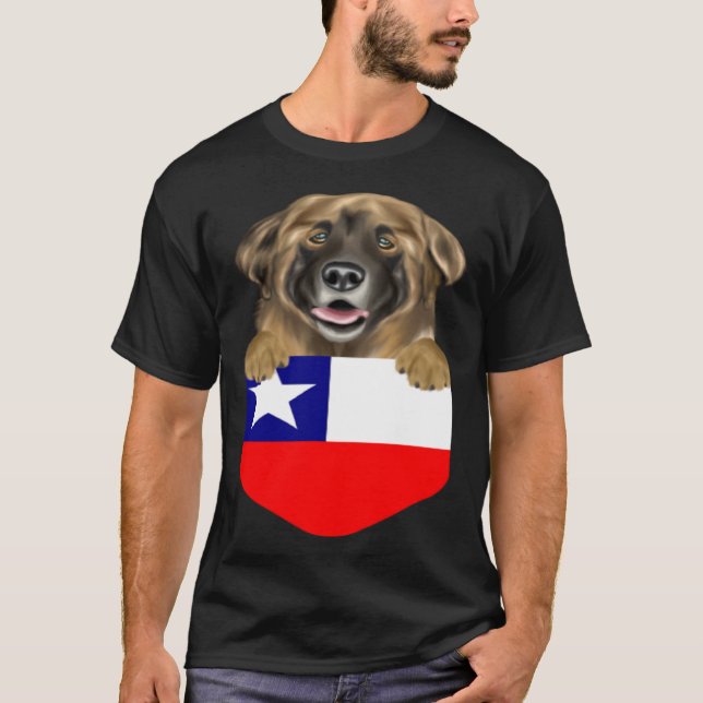 Camiseta Perro Leonberger, Bandera De Chile (Anverso)