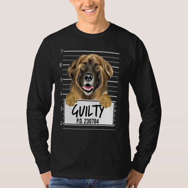 Camiseta Perro Leonberger Mugshot Culpable (Anverso)