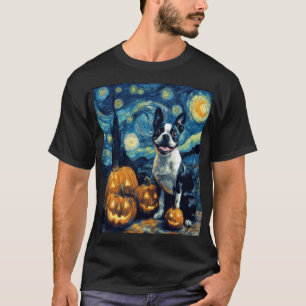 Camiseta Perro lindo Boston Terrier Halloween Jack O Lanter