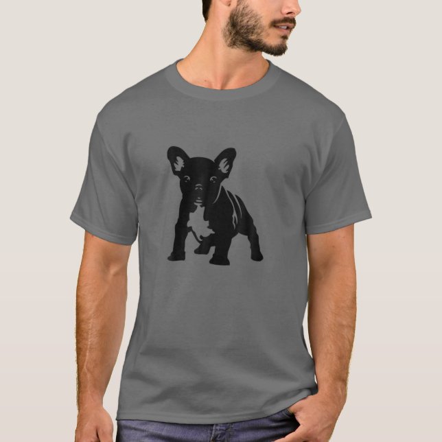 Camiseta Perro lindo cachorro Bulldog francés Perro francés (Anverso)