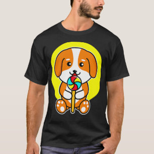 Camiseta Perro lindo comiendo dulces y aguijón