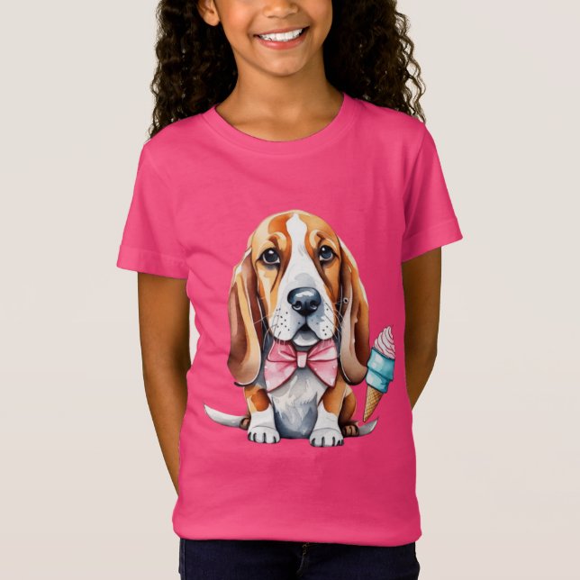 Camiseta Perro lindo comiendo helado (Anverso)