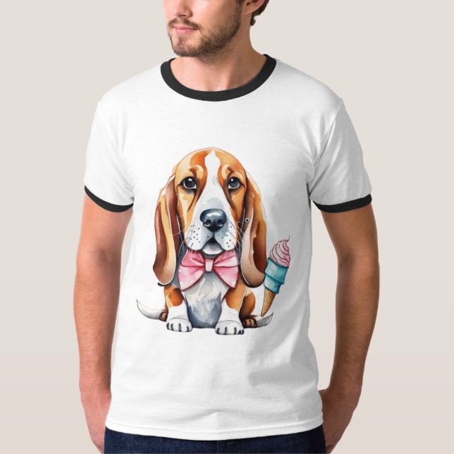 Camiseta Perro lindo comiendo helado (Anverso)