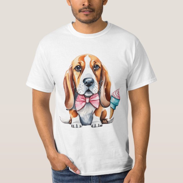 Camiseta Perro lindo comiendo helado (Anverso)