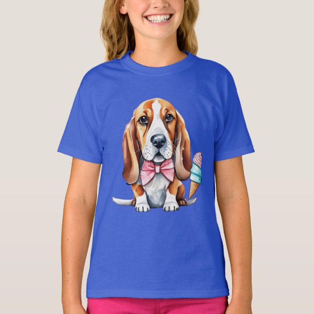 Camiseta Perro lindo comiendo helado (Anverso)