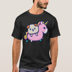 Camiseta Perro lindo con anillo de natación Unicornio