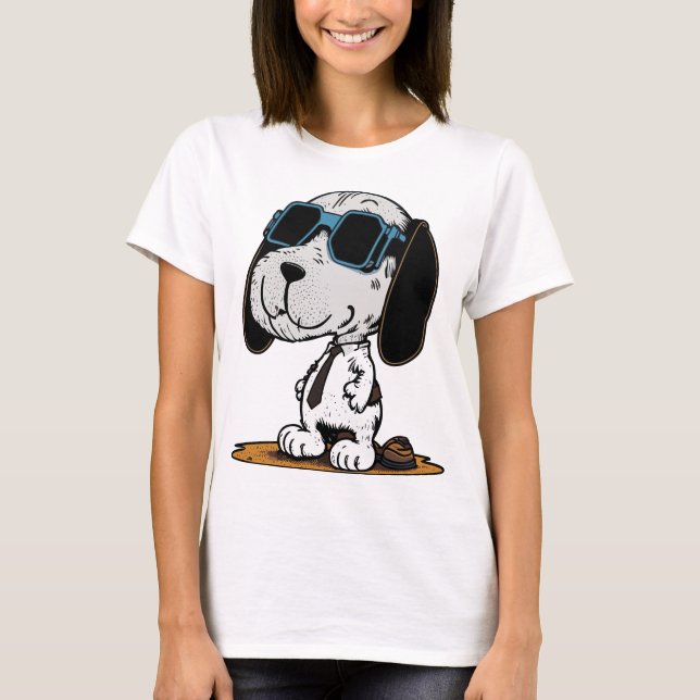 Camiseta Perro lindo con gafas de sol (Anverso)