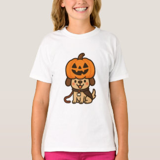 Camiseta Perro lindo con jack-o-lantern