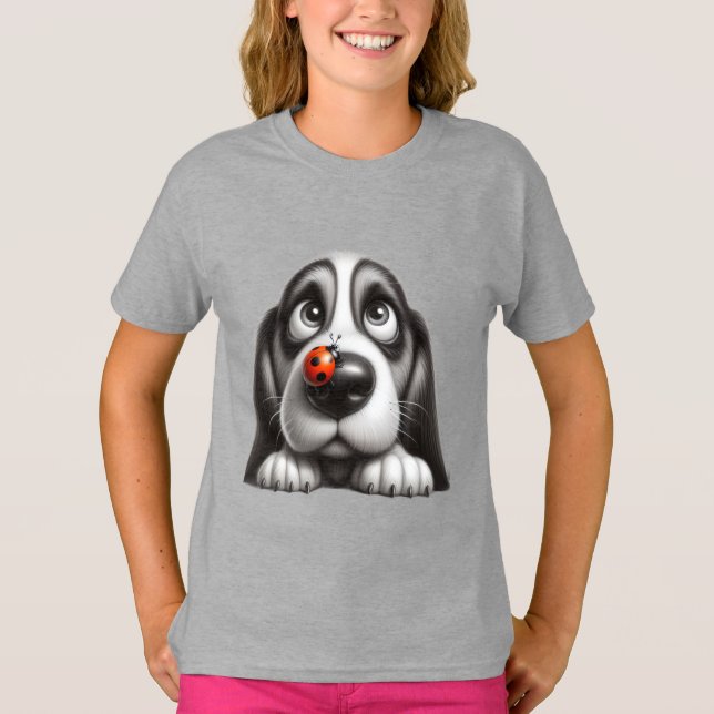 Camiseta Perro lindo con mariquita (Anverso)