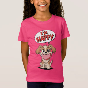 Camiseta Perro lindo con un corazón rosado y un mensaje ale