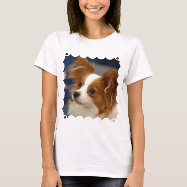 Camiseta Perro lindo de Papillon (Anverso)
