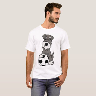 Camiseta Perro lindo del Schnauzer que juega el dibujo