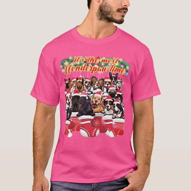 Camiseta Perro lindo engendra Navidades Dog Lover retro (Anverso)