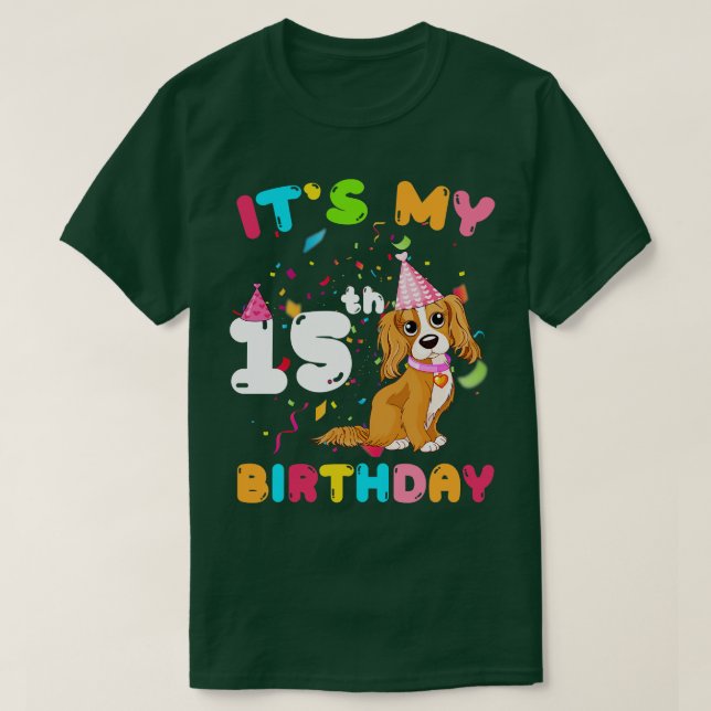 Camiseta Perro lindo es mi cumpleaños número 15 (Diseño del anverso)
