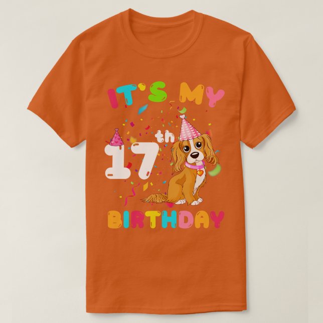 Camiseta Perro lindo es mi cumpleaños número 17 (Diseño del anverso)