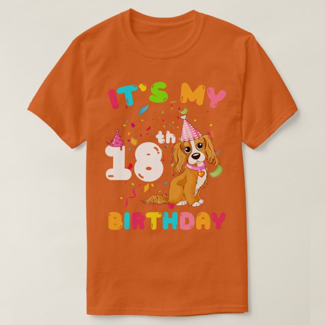 Camiseta Perro lindo es mi cumpleaños número 18 (Diseño del anverso)