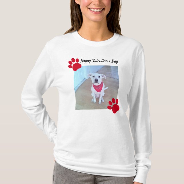 Camiseta Perro lindo Feliz Día de San Valentín, Papas rojas (Anverso)