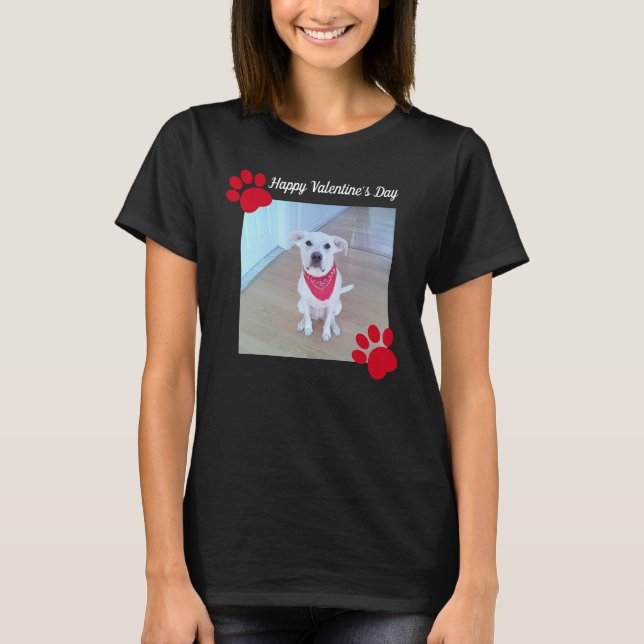 Camiseta Perro lindo Feliz Día de San Valentín, Papas rojas (Anverso)