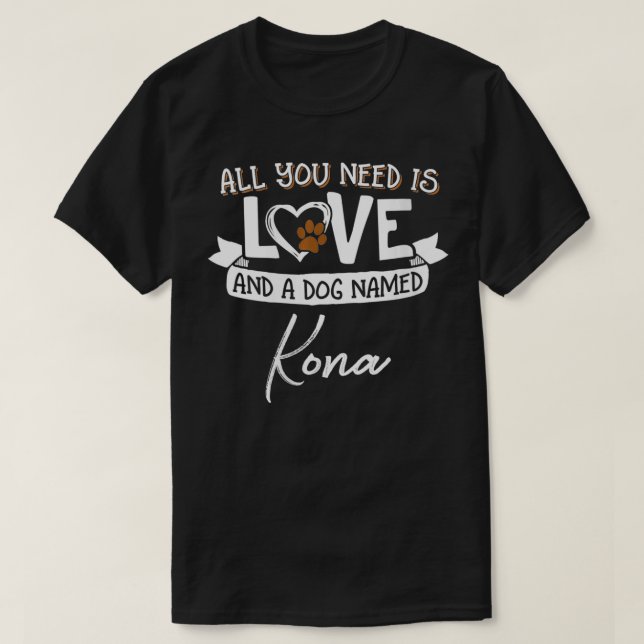 Camiseta Perro lindo llamado Kona Design para mujeres y yo (Diseño del anverso)