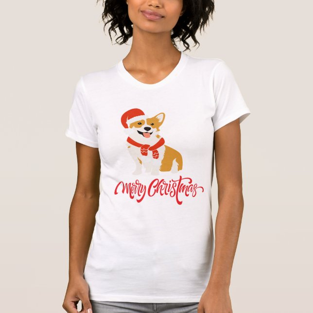 Camiseta Perro lindo mujer delgada encaja en blanco (Anverso)