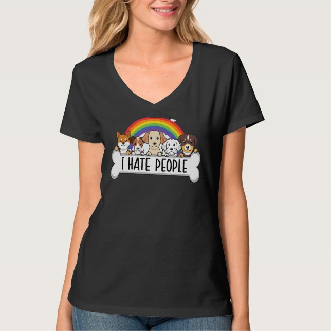 Camiseta Perro lindo - Odio a la gente (Anverso)