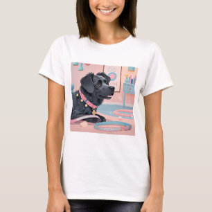 Camiseta Perro lindo perro rosa azul bling mamá