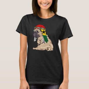 Camiseta Perro Lindo Pug Retro Orgullo Bandera de Ghana