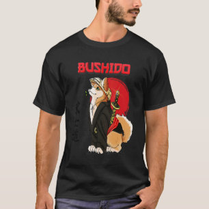 Camiseta Perro lindo Shiba Inu Samuray Bushido Vía Luz