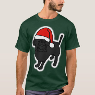 Camiseta Perro lindo usando un sombrero de Papá Noel en los