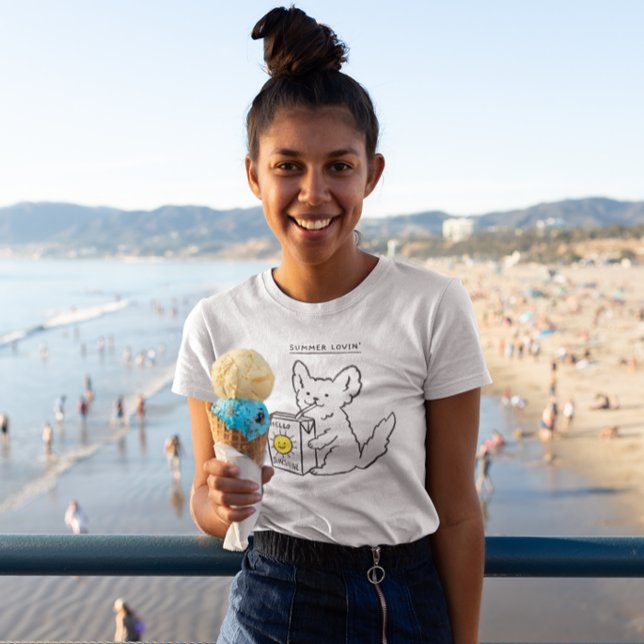 Camiseta Perro lindo verano Lovin hola sol (Subido por el creador)