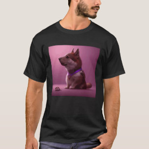 Camiseta Perro Lindo y Esponjoso Shiba Inu Husky Pastor