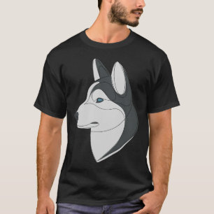 Camiseta Perro lineal Husky Siberiano