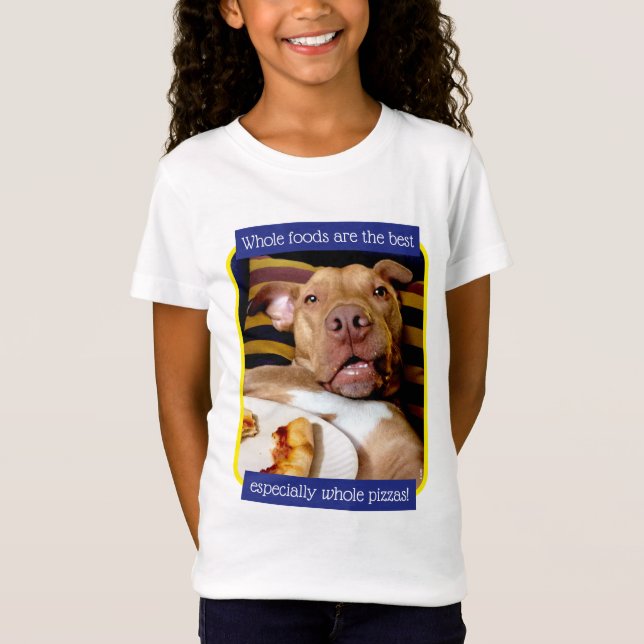 Camiseta Perro lleno de pizza (Anverso)