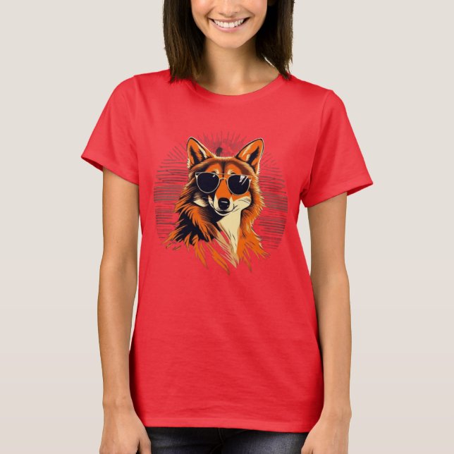 Camiseta Perro lobo con gafas de sol en las ideas de regalo (Anverso)