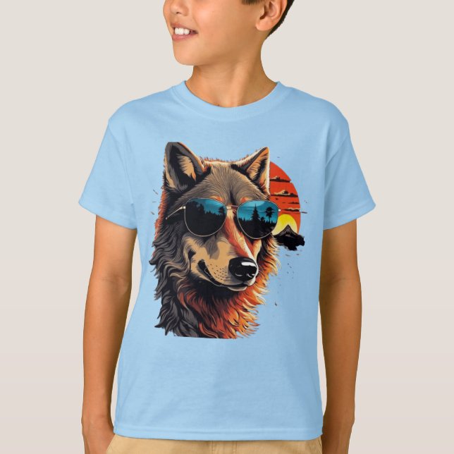 Camiseta Perro lobo con gafas de sol en las ideas de regalo (Anverso)