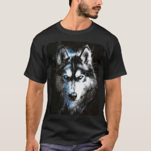 Camiseta Perro lobo fantástico Husky siberiano Lobo hermoso