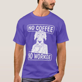 Camiseta Perro lobo irlandés café No café No Workee gif