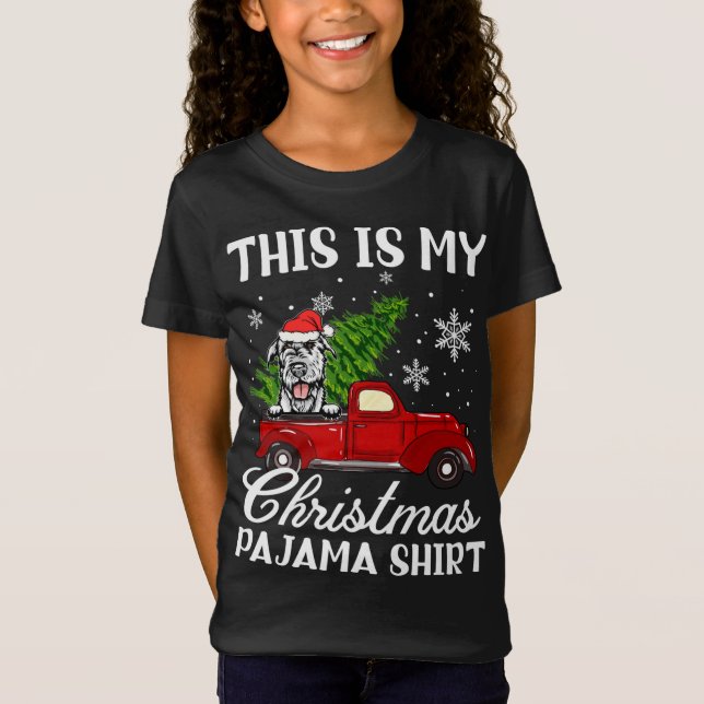 Camiseta Perro lobo irlandés montando camión rojo con Chris (Anverso)