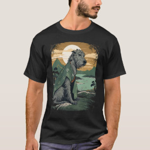 Camiseta Perro lobo irlandés Samurai japonés vintage