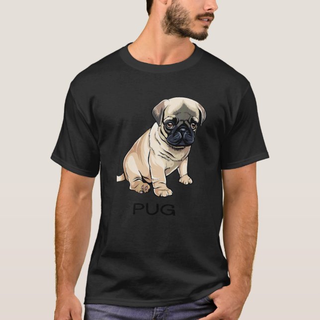 Camiseta Perro loco pug (Anverso)