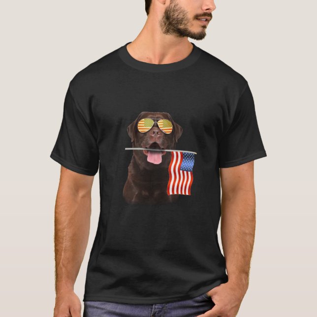 Camiseta Perro Lover| Chocolate Labrador Estados Unidos Ban (Anverso)