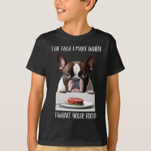 Camiseta Perro Lover Diseño Cena de carne Bulldog francés