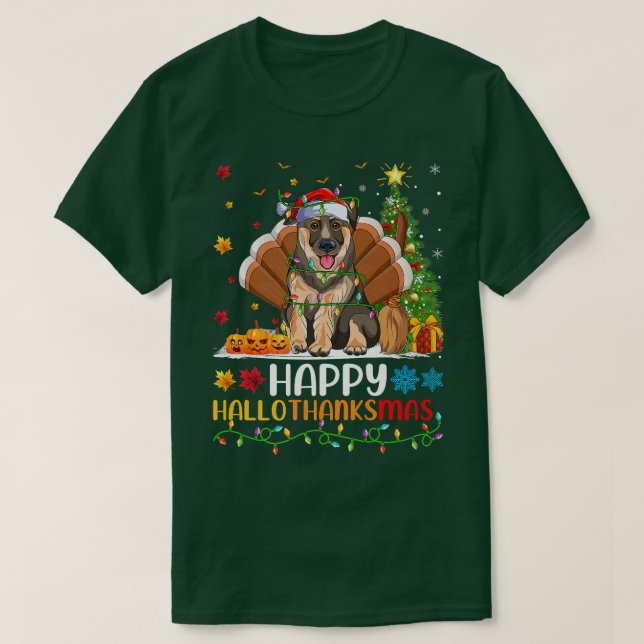 Camiseta Perro Lover Divertido Feliz Pastor Alemán Hola Tha (Diseño del anverso)