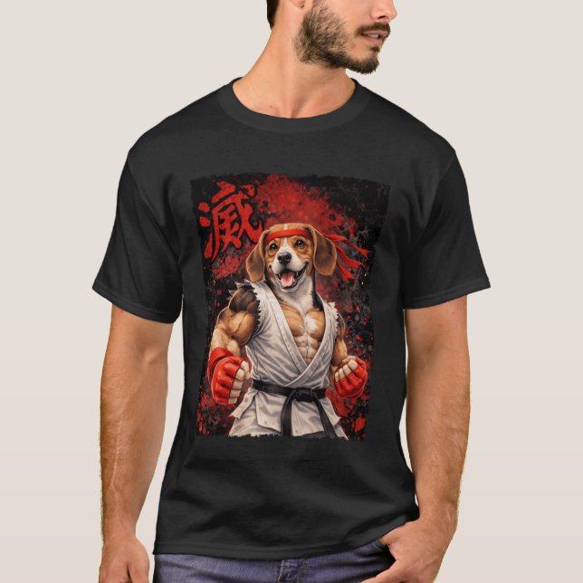 Camiseta Perro luchador de karate Beagle (Anverso)