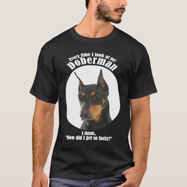 Camiseta perro Lucky Doberman (Anverso)