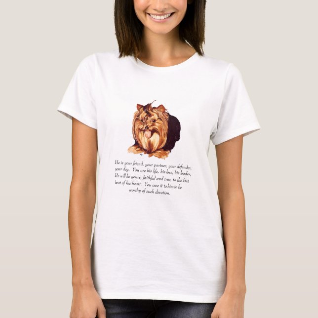 Camiseta Perro macho Yorkshire Terrier recuerdo (Anverso)